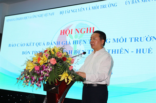 Ông Trần Hồng Hà, Bộ Trưởng Tài Nguyên & Môi Trường tại Hội nghị “đúc kết báo cáo đánh giá môi trường biển của 4 tỉnh miền trung của các nhà khoa học
